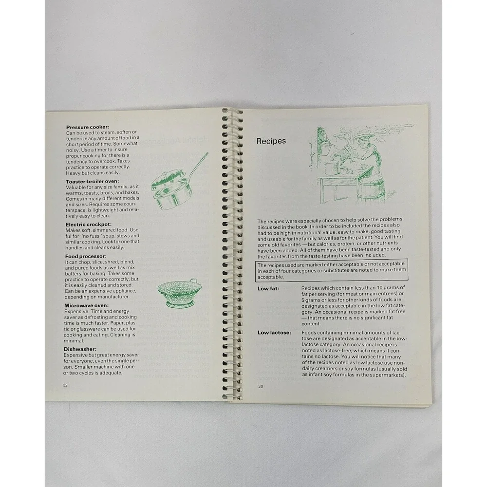 Eating Hints Cookbook Cancer Nutrition NIH 1983 Spiral‎ Bound Recipes Tips